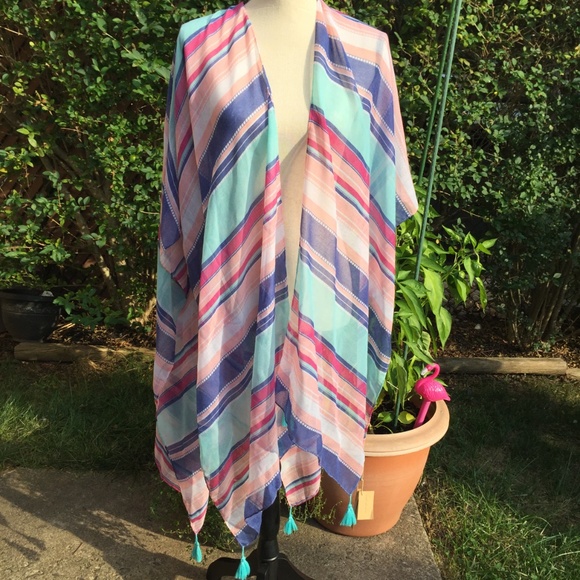 Justin & Taylor Multi Color Ruana - Picture 2 of 8